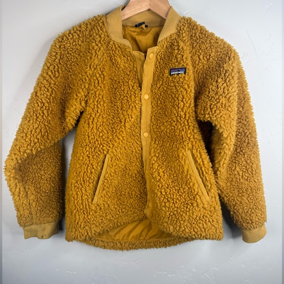 Patagonia Kids' Retro-X Bomber Jacket Yellow Unisex Casual Fleece Medium (10) - Picture 2 of 11